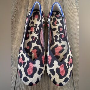 Rothy's Women's Flats - Red, Black, and Cream Leopard Print - Red Cat